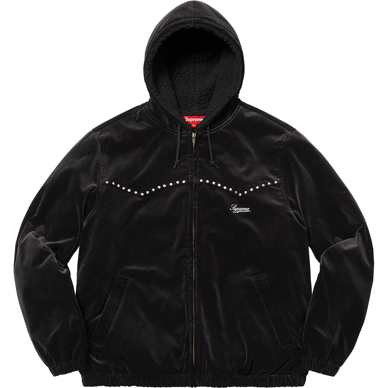 Studded Velvet Hooded Work Jacket view 3